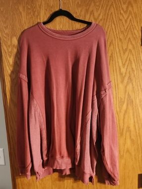aerie Rust Colored Oversized Crewneck Sweater, Size Xl